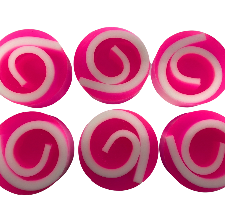 6 x Soap Swirls - In our Winter Rose and Pink Pepper Fragrance