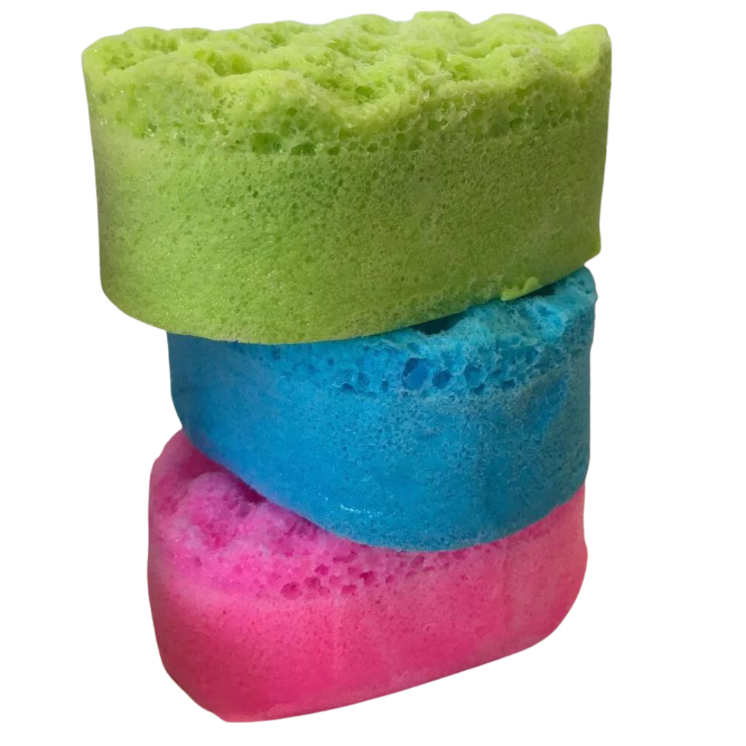 ** 6 x  Individual  SMALL exfoiliating Soap Sponges - Select your Fragrance
