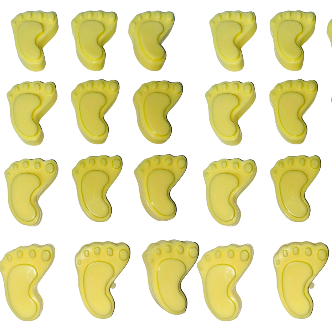 6 x bags of 6 Yellow Mini Foot Soaps in Lemon Fragrance