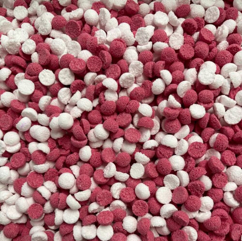 6 x pots of Mini Fizzing Bath Pearl Bombs in Candy Cane