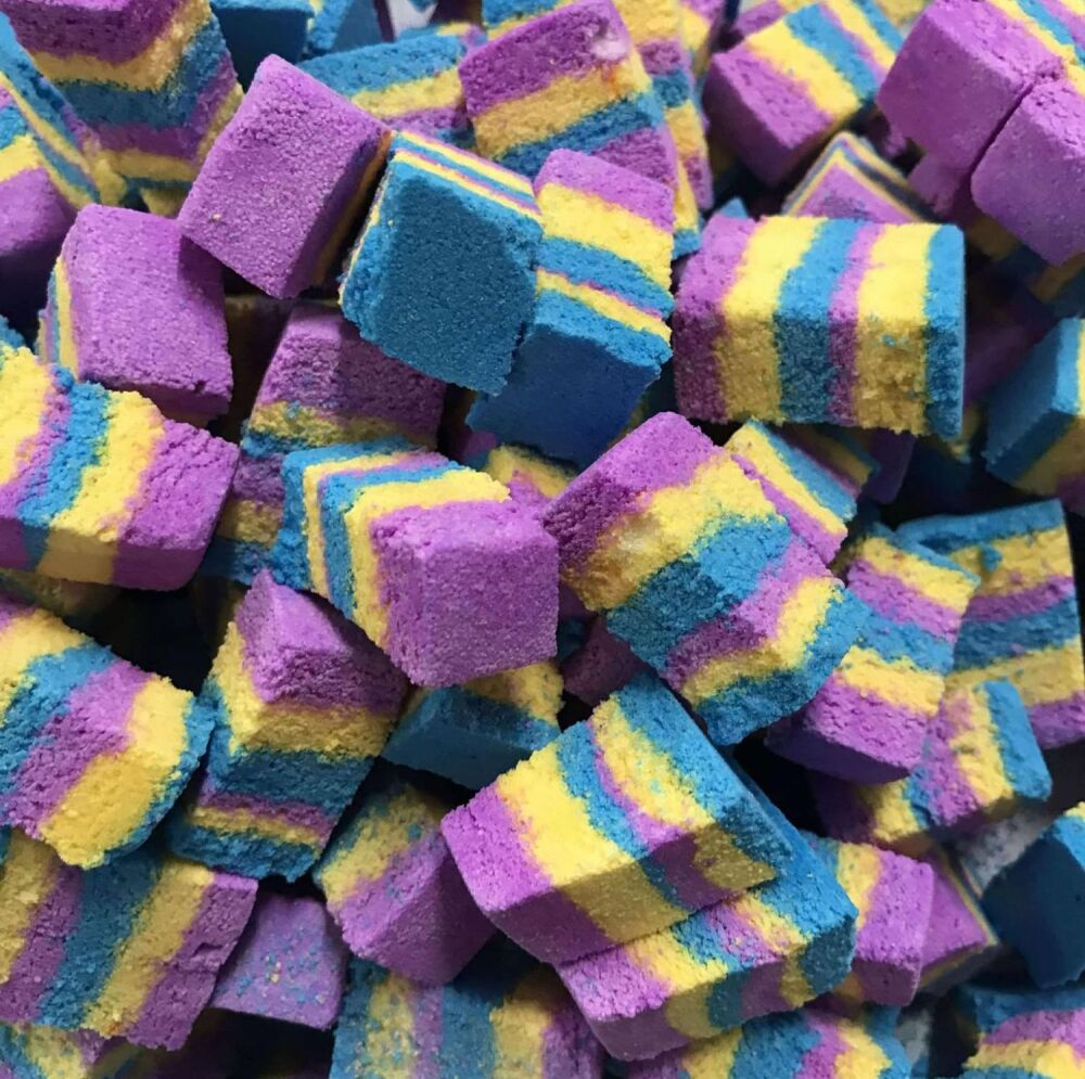 Rainbow Unicorn Tooti Three Colour Foaming Bath Rocks - choose your pack size