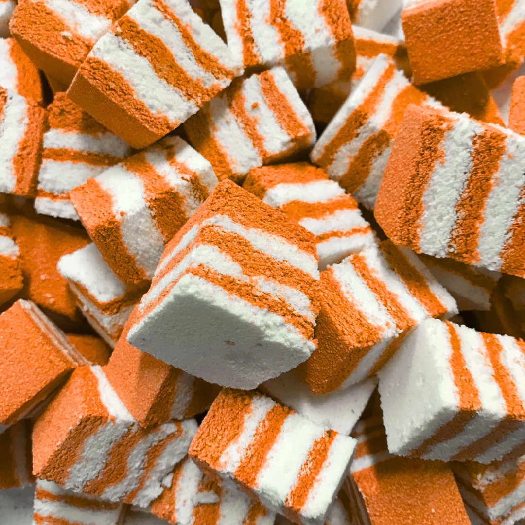 Cinnamon Two Colour Foaming Bath Rocks - choose your pack size