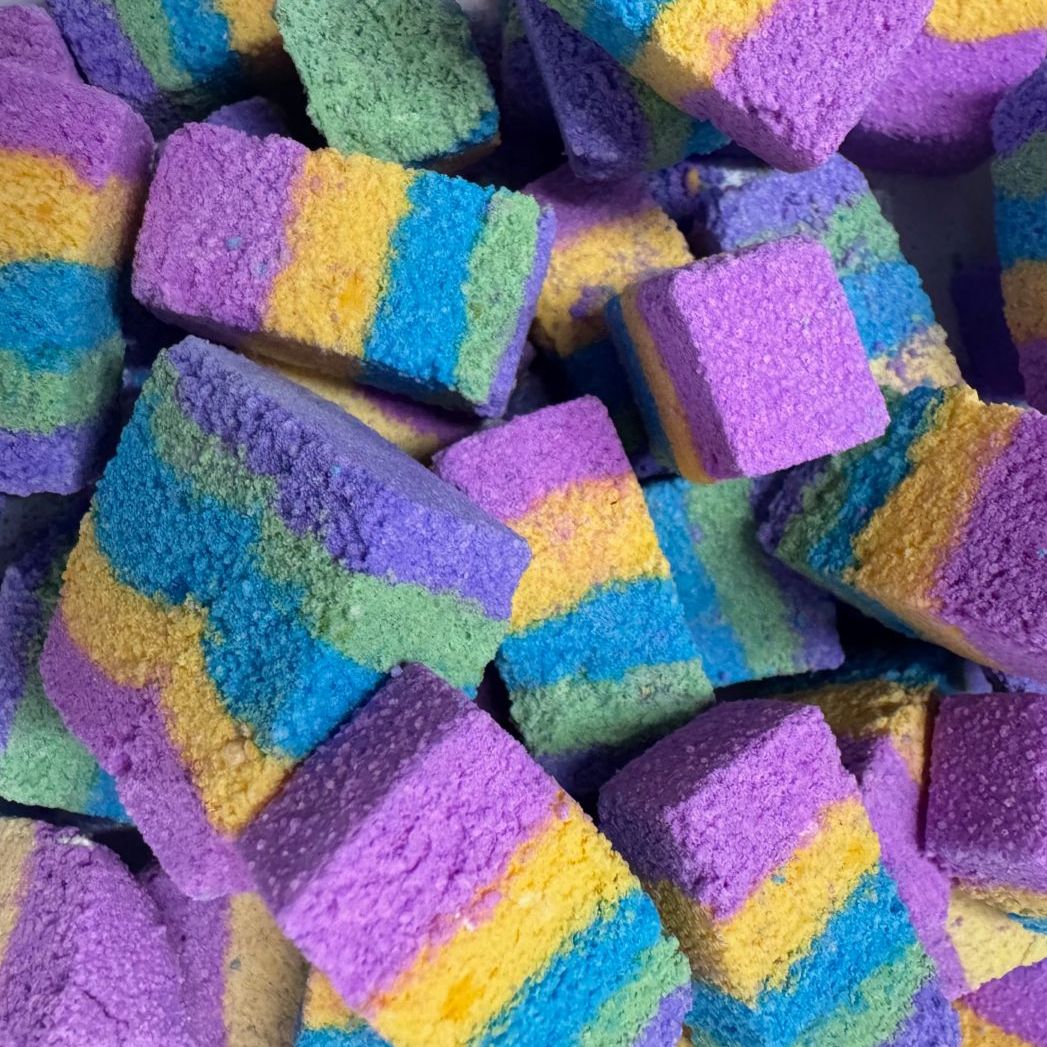 Rainbow Wishes five Colour Foaming Bath Rocks - choose your pack size
