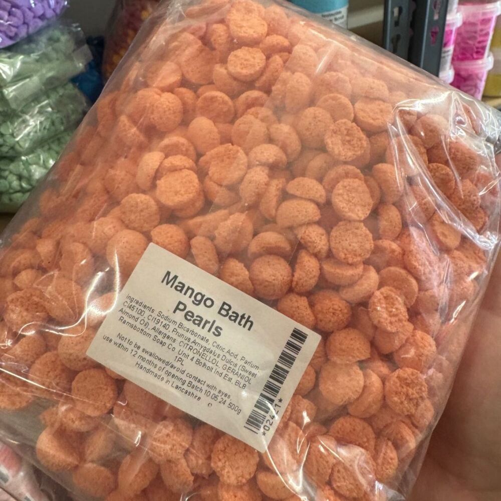 Mini pearl bath bombs 500g bag in Mango