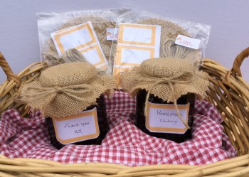 6 x hessian PACK includes jar labels & twine