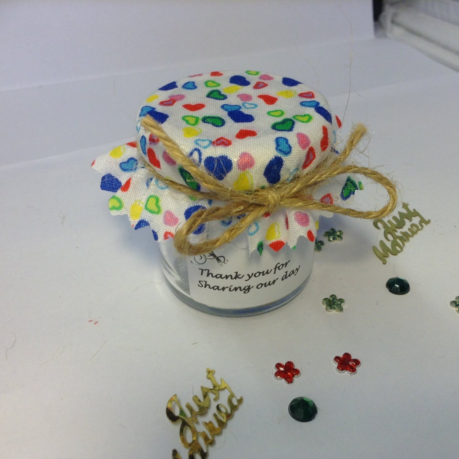 FABRIC JAM TOPS wedding will fit 1oz 1.5oz 45g jars x 50