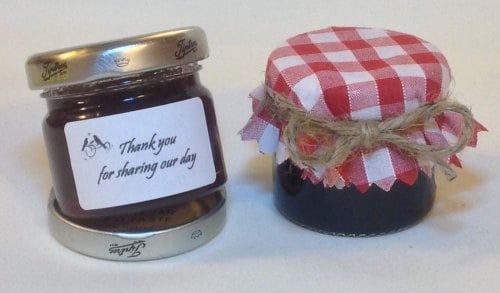 RED GINGHAM  wedding will fit 1oz 1.5oz 45g jars x 50 