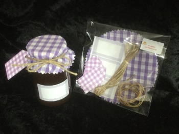 6x gingham LILAC with matching tags, twine and labels