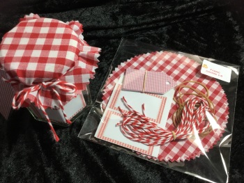 Red check  + tags bands twine labels (buy 3 get 1 FREE)