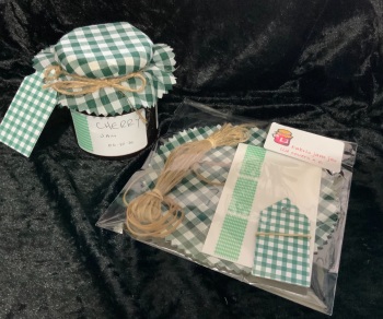 6 x  gingham GREEN  with matching tags, twine and labels (BUY 3 GET ONE PACK FREE)