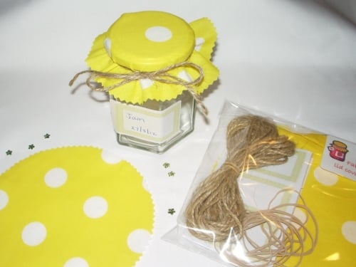 giant yellow and white polka dots x 12