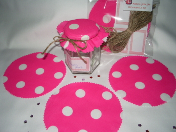 giant pink and white polka dots fabric x 12