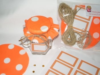 giant orange and white polka dots x12