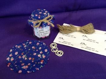 50 x scalloped vine rose royal blue   includes bands, labels & twine