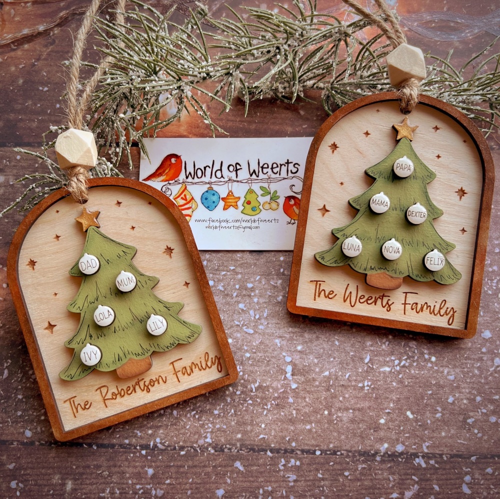 Personalised family Christmas tree