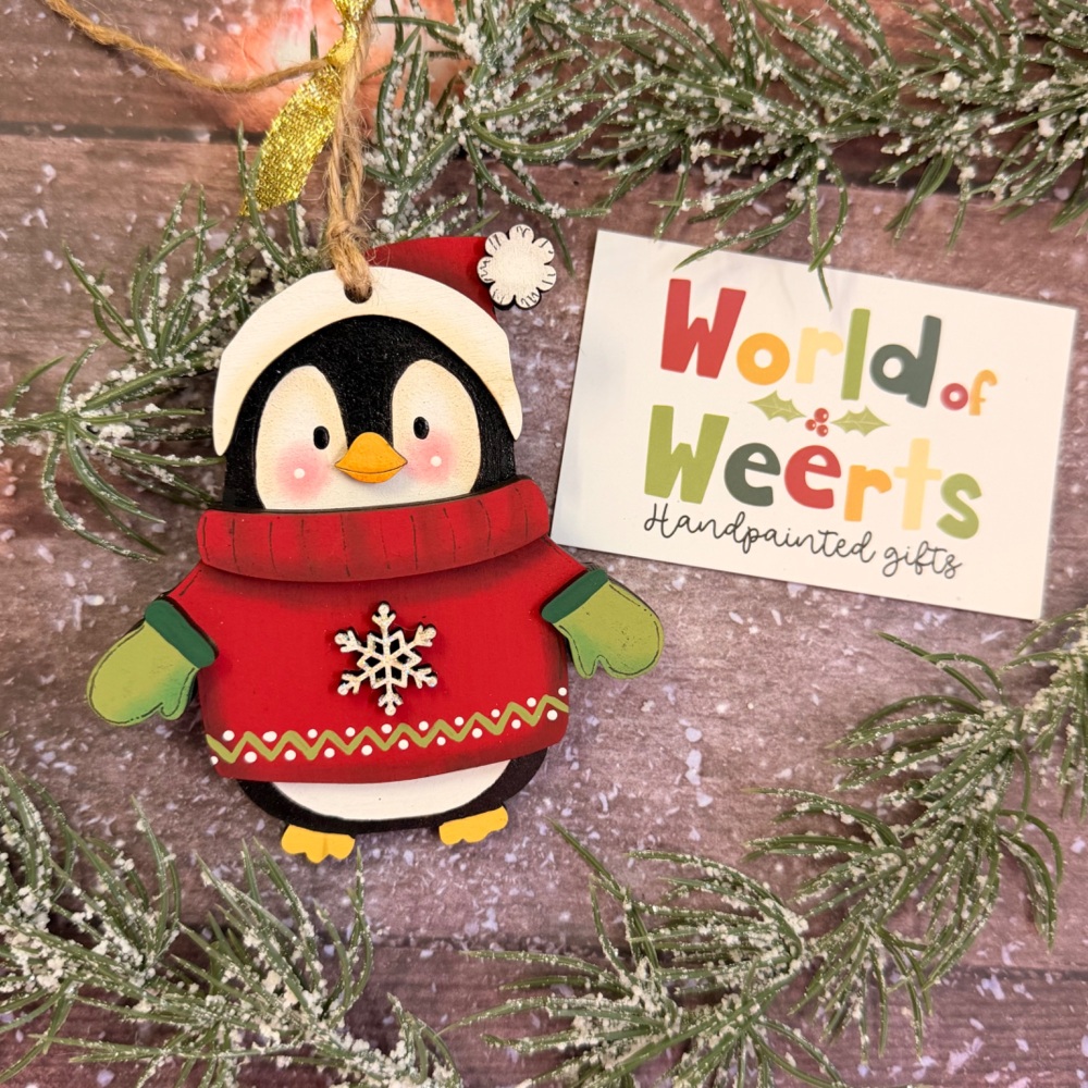 Festive penguin hanger