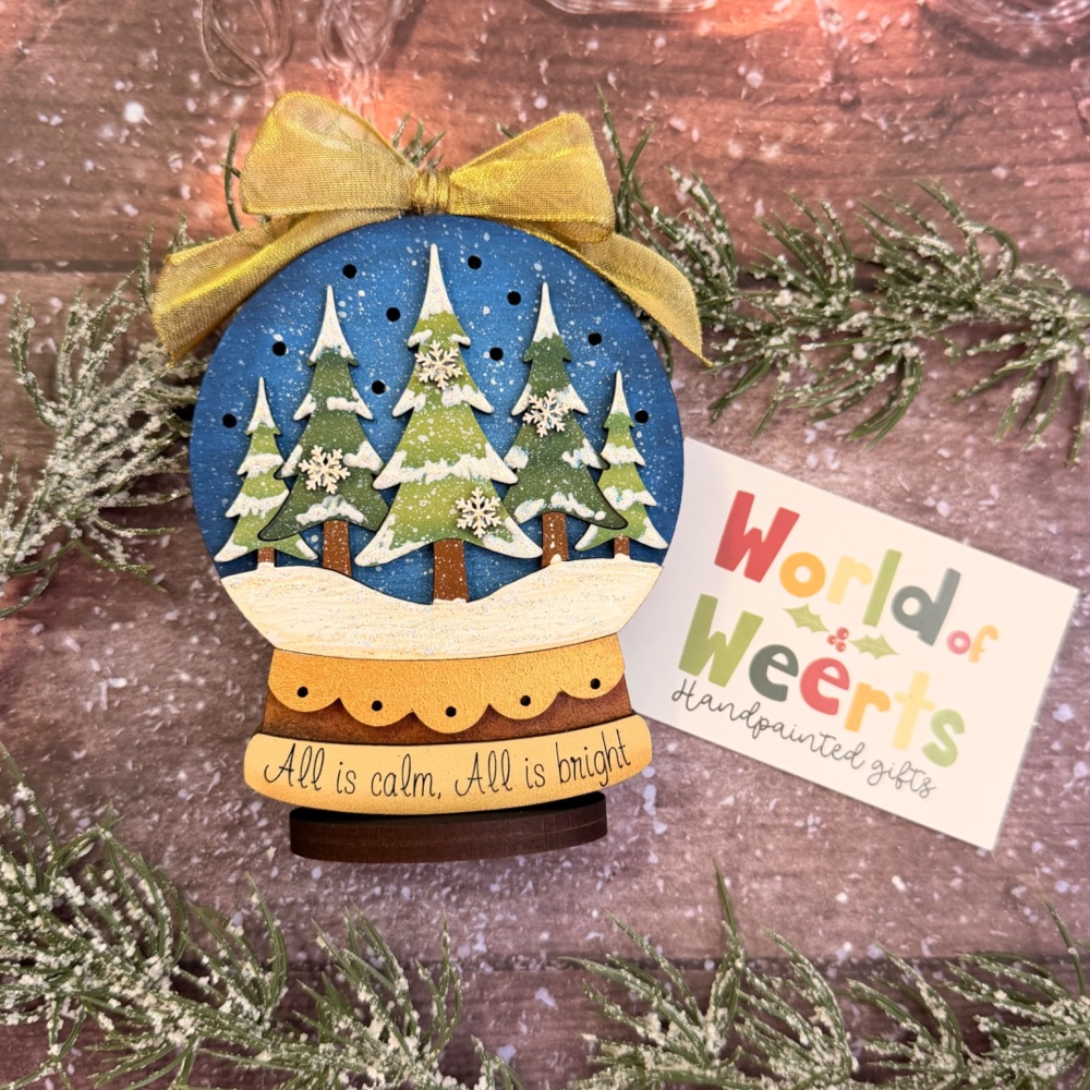 Freestanding light up snow globe