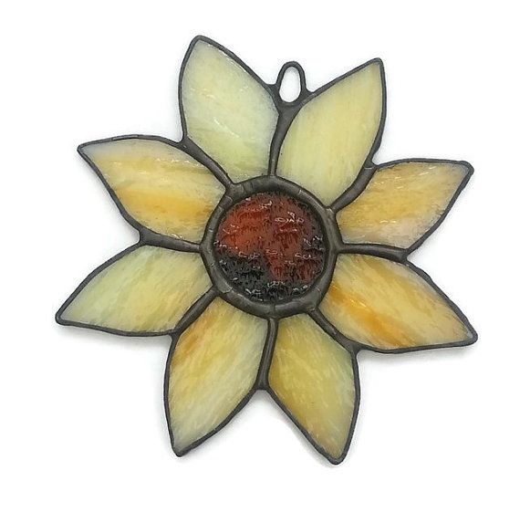 Stained Glass Sunflower - Yellow - 12.5cm