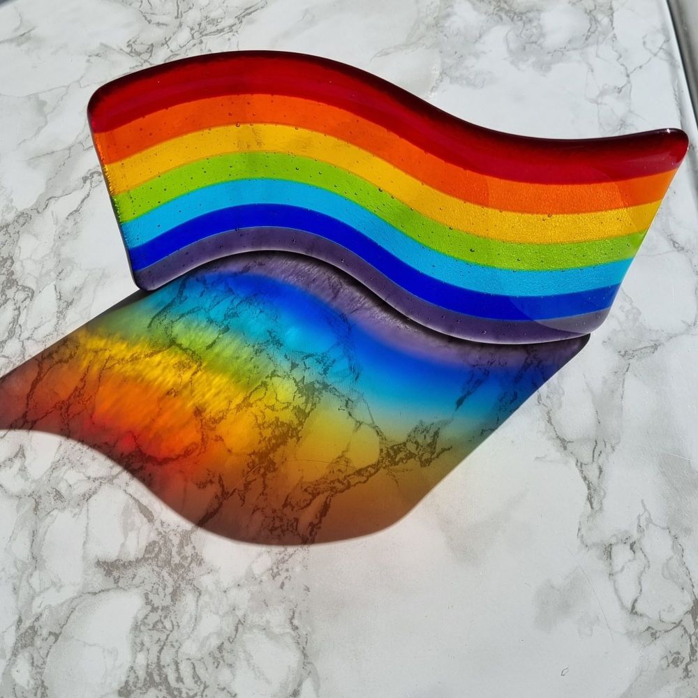 Fused Glass Rainbow Wave
