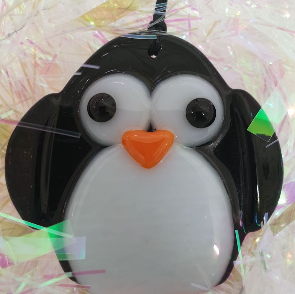Fused glass Penguin Decorations