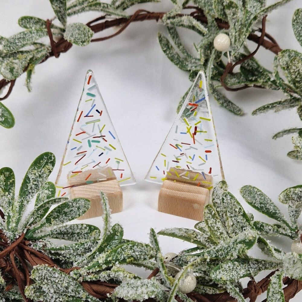 Fused Glass Sprinkle Christmas Trees