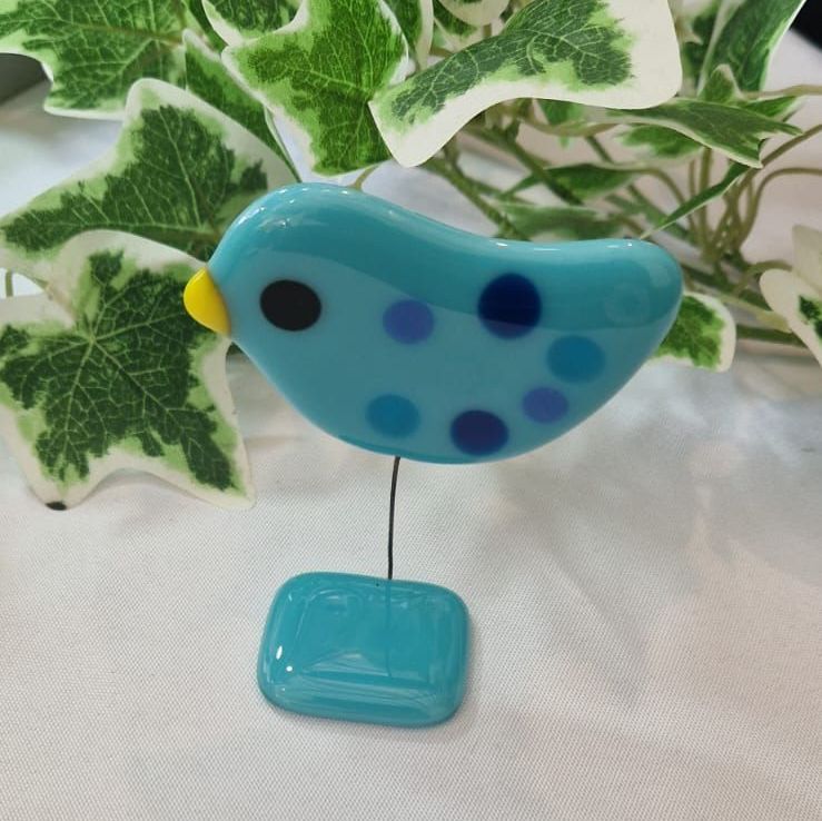 Fused Glass Freestanding Birds