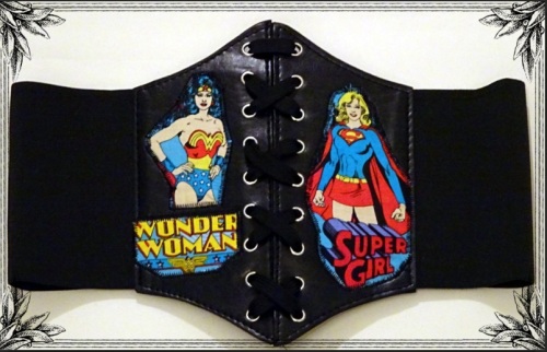 Superhero DC Comics Wonder Woman & Super Girl Waist Belt Cinche
