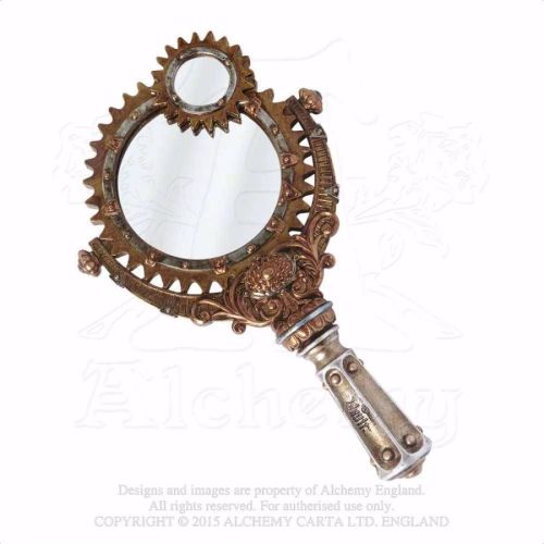 Steampunk Hand Mirror, Lady Talbot's Retrospecter Hand Mirror by Alchemy Go
