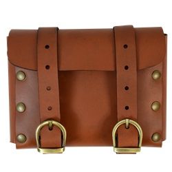 Steampunk LARP Medieval Belt Pouch, Black or Brown Leather