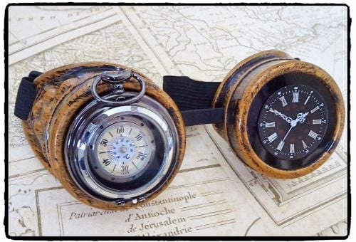 Handfinished Steampunk, Victorian, Clockwork, Time Piece, Cosplay Goggles