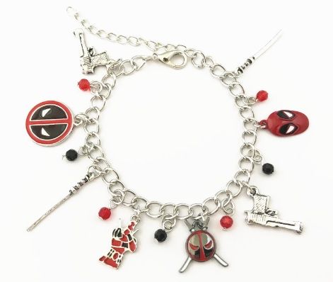 Deadpool, Wade Wilson, Marvel Inspired Style Charm Bracelet