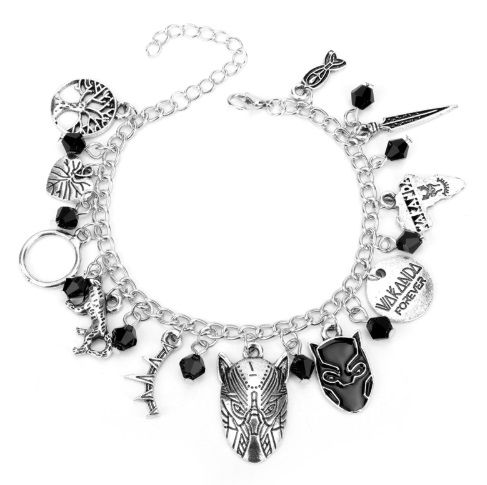 Black Panther, T'challa, Marvel Superhero Inspired Style Charm Bracelet