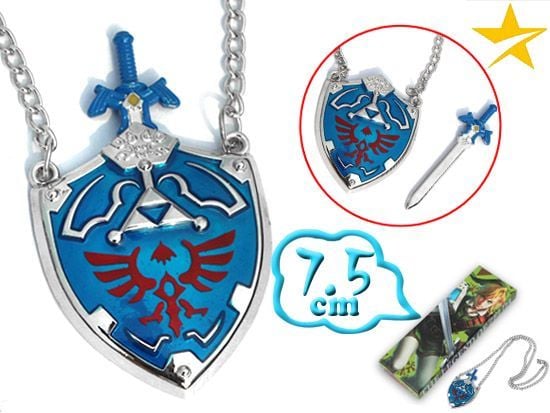The Legend of Zelda, Hylian Shield, Master Sword Zelda Game Pendant Necklac