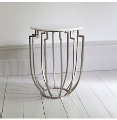 Summer 15: Metal/white top side table at1038