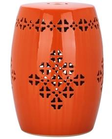 Summer 15: Orange Safavieh-Quatrefoil-Orange-Garden-Stool-a136ad0b-6cfe-408