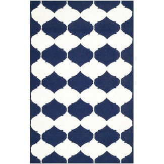 Summer 15: Safavieh-Dhurries-Navy-Ivory-Flat-Weave-Rug-DHU624D-4