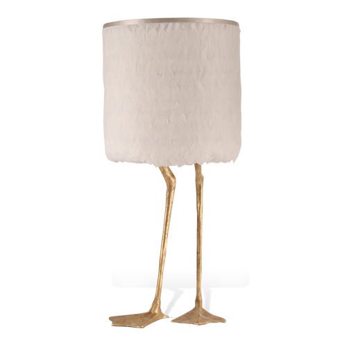 S 16: Duck Feet Lamp VLB20-DCG-WHITE-FEATHER-SHADE