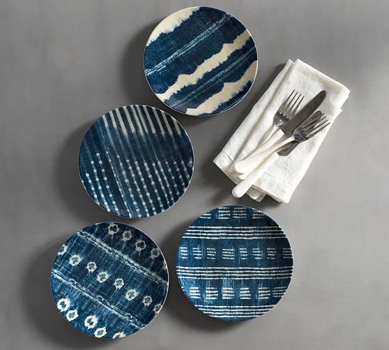 Summer 2016: 76 shibori-melamine-salad-plates-mixed-set-of-4-c