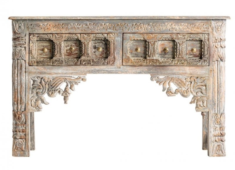 Summer 18: 46 console-orientale-bois-de-mangue-marron-antique-indal-19