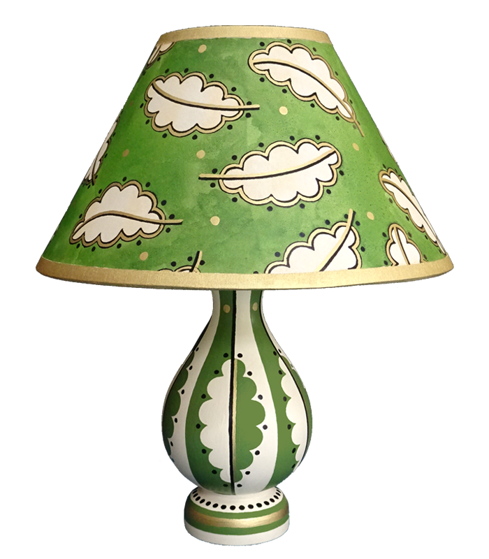 Summer 18: 72 Lampbase and Shade - OakLeaf GreenGold - Webshop