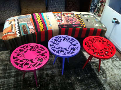 Dina Gildeh 3 multi coloured tables