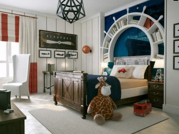 Nautic: travel-themed-kids-room