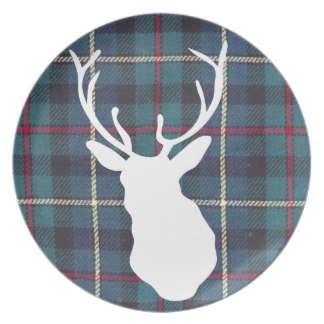 Chalet Product 14: Tartan Stag Plate schottischer_tweed_der_tartanhirschhau