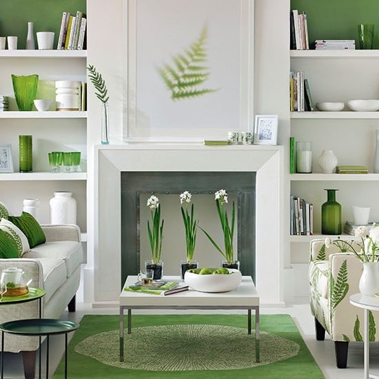 Easter 14 Room: Green-and-White-Living-Room-Ideal-Home-Housetohome