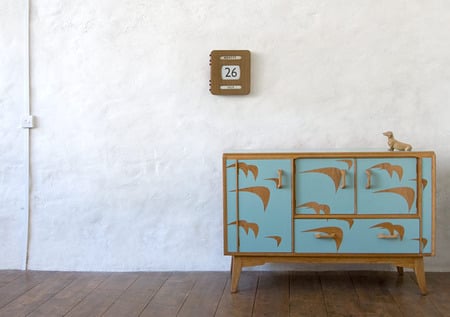 Easter 14 1: Turquoise Retro Side Board oak-jade-sea-bird2