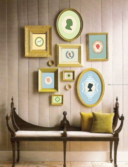 Spring 14 Room: Bench/Silouette Wall Deco 65fb2556fdc0851ed78c9ae4c686ca34