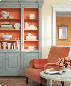 Autum 14 Deco: Blue/orange display shelf 16e49a13e97e99c00910cdadee3078c1