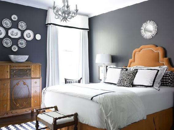 Autum 14 Deco: grey-bedroom-with-orange
