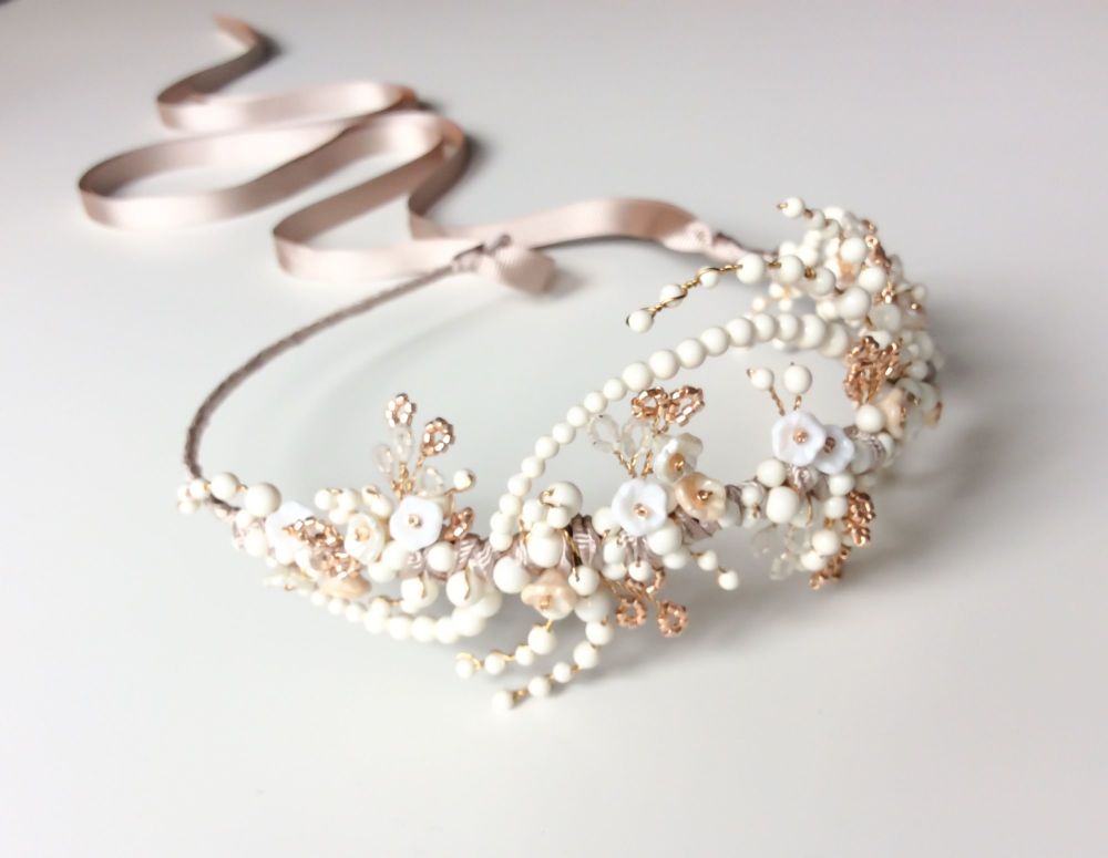Winter Rose Headdress in Gold