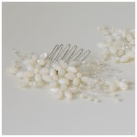 ELDERFLOWER | Mother of Pearl Silver Floral Wedding Hair Comb (small)